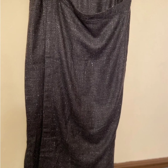 Stunning Eskandar Cashmere Silk Blend Faux Wrap Layer Midi Skirt 1